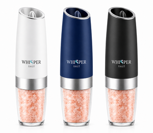 Moulin à sel électrique automatique à gravité Whisper Salt avec lumière LED, réglage de la grosseur, sel rose de l'Himalaya naturel de qualité supérieure, en stock, idéal pour un cadeau - Product Image 2