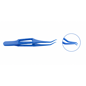 Pinzas Colibri de Titanio Azul de Alta Calidad, Instrumento Quirúrgico Oftálmico para Agarrar Tejido Corneal con Precisión y Control - Product Image 3