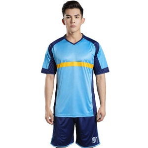 เสื้อฟุตบอล ผ้าโพลีเอสเตอร์ 100%  คอวี  แขนสั้น  สีและโลโก้สั่งทำได้  ปรับขนาดได้  คุณภาพสูง - Product Image 3