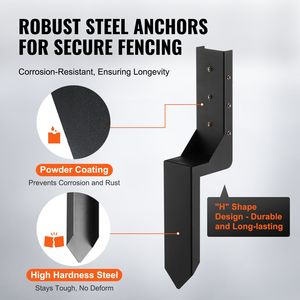 Paquete de 6 Estacas de Acero Resistentes para Soporte de Postes de Cerca, Anclaje al Suelo, 3.5 x 3.5 Pulgadas, Kit de Reparación para Anclaje de Postes - Product Image 3
