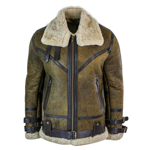 Best <b>Mens</b> Leather <b>Fur</b> <b>Jacket</b> Stylish Warm Winter Coat High Quality Export Apparel Supplier Custom Branding Service - Product Image 4
