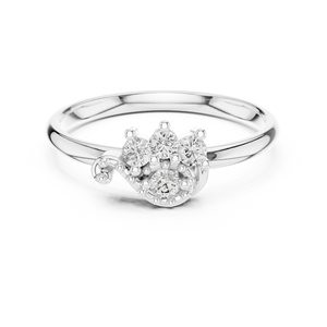 Anillo de oro macizo de 14k para mujer con diamante de corte redondo clásico minimalista, ideal para regalo, compromiso, aniversario, boda. - Product Image 2