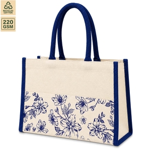 กระเป๋าผ้าแคนวาสเคลือบลามิเนต 220 GSM ขนาด 31x21x16 ซม. สำหรับใส่ของช้อปปิ้ง ใช้ซ้ำได้ สกรีนโลโก้ได้ ขายส่ง รับผลิตแบบ OEM รุ่น SS136-B - Product Image 3