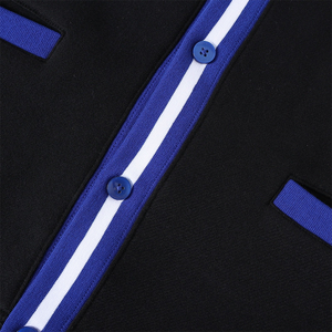 Cárdigan Personalizado de Felpa Negra con Cuello en V de la Universidad Hampton, con Personalización OEM para Ropa Universitaria, para Venta al Por Mayor y Marca Privada - Product Image 6