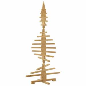 Sapin de Noël en bois de pin massif avec support, 59,06 pouces, brun, sapin de Noël en bois artisanal - Product Image 6