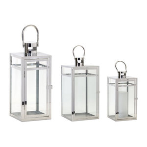 Ensemble de 2 lanternes à bougies noires modernes avec poignée dorée, lanterne suspendue en verre pour la décoration de table de mariage, de la maison ou du patio - Product Image 4