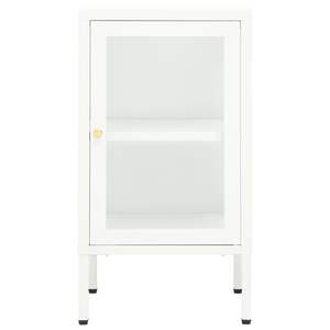 Aparador Blanco con Vidrio Templado, Tamaño Mediano, Acero con Recubrimiento en Polvo para Muebles de Salón - Product Image 3