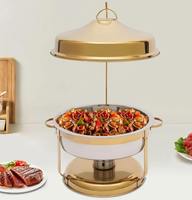 Elegante 4,5L roestvrijstalen buffetwarmer met hangende deksel voor hotels, feestzalen en restaurants