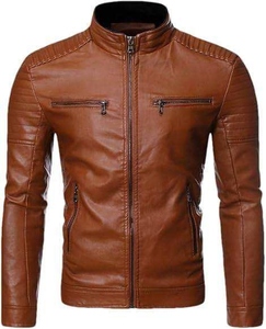 Veste bomber en simili cuir pour homme, courte, à fermeture éclair, chaude, élégante, inspirée de l'aviation, grande taille, confortable, pour l'hiver - Product Image 1