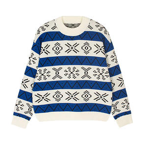 Men's Winter <b>Pullover</b> <b>Sweater</b> Thickened Fleece Warm Round Neck Long Sleeve Anti-Wrinkle Front Logo-Woven Winter Apparel - Product Image 3