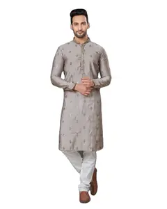 Stile indiano e pakistano Designer ricamo lavoro Ready Made Kurta pijama Set per gli uomini in abiti da sposa e funzione Festival