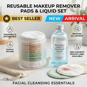 Meilleures ventes, nouvelle arrivée, tampons démaquillants liquides réutilisables, OEM, cosmétiques, étiquette privée, visage, personnalisable, fabriqué en Malaisie - Product Image 2