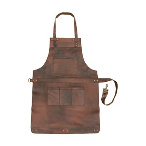 Tablier en cuir pour homme de qualité supérieure avec deux poches et bretelles réglables pour utilisation en restaurant ou bar - Product Image 1