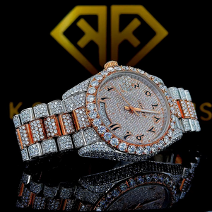 Vente en gros de montres de luxe modernes à mouvement automatique, quartz, résistantes à l'eau, VVS, unisexes, en acier inoxydable, avec cristal saphir, 41 mm, moissanite - Product Image 1