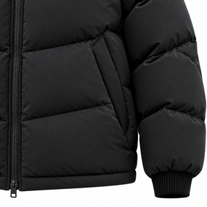 Blouson d'hiver pour homme à capuche, personnalisé, nouvelle collection 2026, haute qualité, coupe-vent, respirant, avec fermeture éclair et logo frontal, marque privée - Product Image 5