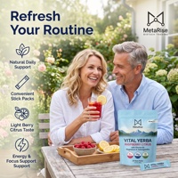 Yerba Mate en Polvo Instantánea, 30 Sobres, Sin Gluten, para Adultos, Apoya la Energía, la Salud Intestinal, la Inmunidad y la Concentración Mental