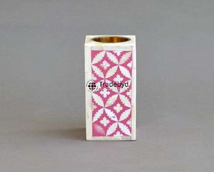 Porte-bougie en os incrusté fait main, décoration d'intérieur haut de gamme avec tailles et formes personnalisables par Tradebyd - Product Image 1