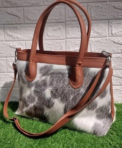 Bolso Tote de Cuero Genuino con Pelo, Venta al por Mayor de Fábrica, Bolso de Hombro Vintage de Gran Capacidad - Product Image 3