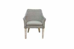 Modern Rattan Dining Set with Solid Back Chairs and Wooden <b>Table</b> for Villa Outdoor Use 6 Piece Contemporary Design - Product Image 2