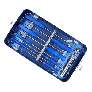 Juego de Instrumentos Quirúrgicos Ortopédicos Profesionales de Acero Inoxidable para Cirugía de Columna Vertebral, Kit de Herramientas Quirúrgicas con Mango Azul, Contenedor de Esterilización - Product Image 3