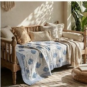 Hand Block Printed Cotton Kantha Queen Size <b>Throws</b> Sanganer <b>Large</b> Width Handmade Indian Quilt Boho Bedroom Home Textile Decor - Product Image 4