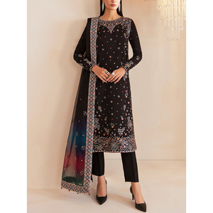 Nouvelles robes Salwar Kameez pakistanaises en tissu lawn pour femmes, brodées, tenues de soirée, prix de gros très attractif - Product Image 4