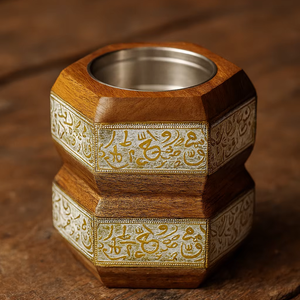 Exquisito Quemador de Incienso Mabkhara de Madera 2026 con Incrustaciones de Latón, Soporte para Incienso, Regalo de Boda Kuwaití, Difusor de Aromaterapia - Product Image 1