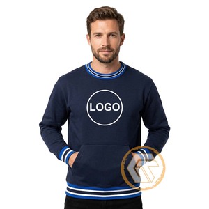 Phi | เสื้อสเวตเตอร์แบบสวมหัวคอตตอน100% พิเศษปักลายคอกลมใส่ได้พอดีตัวสำหรับผู้ชายเหมาะสำหรับฤดูหนาว - Product Image 1