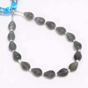 Cuentas de piedras preciosas facetadas en forma de lágrima de aguamarina musgosa natural de 6x8 mm, cuentas sueltas de aguamarina musgosa para la fabricación de joyería al por mayor. - Product Image 2