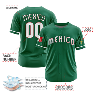 Camiseta de Béisbol de México, Invierno, Diseño Animal, Blanca, Roja y Verde, con Nombre del Equipo Impreso, Manga Corta, Unisex, Transpirable, Ropa Deportiva de Poliéster para Adultos - Product Image 4