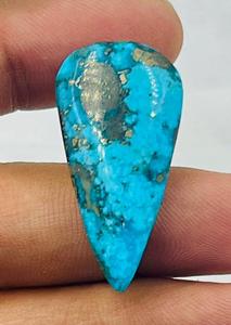 Turquesa Natural Cabujón Forma de Pera Tamaño de Palma 34x17x8mm Gema Suelta para Joyería Gemas de la India Certificadas por Terceros 7g - Product Image 3