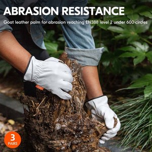 Guantes de Trabajo de Cuero de Cabra de Alta Calidad, Resistentes a la Abrasión y al Calor, para Actividades al Aire Libre, Jardinería, Duraderos - Product Image 6