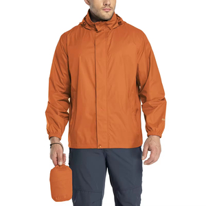 เสื้อแจ็คเก็ตกันลมกันฝนผู้ชาย สีเหลืองดำ มีฮู้ด ทรงสปอร์ต ใส่ได้ทุกวัน เหมาะสำหรับฤดูใบไม้ร่วง ผลิตจากโพลีเอสเตอร์เคลือบ PU ปิดด้วยซิป - Product Image 1