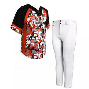 Ensemble de maillots de baseball personnalisés OEM sublimés pour hommes, impression personnalisée, manches courtes, 100 % polyester, pantalon respirant, coupe classique - Product Image 1
