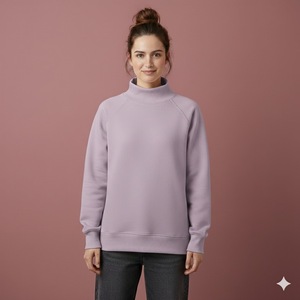 Sweat-shirt polaire personnalisé épais à manches longues, col montant réversible, coupe oversize, automne/hiver, écologique et à séchage rapide - Product Image 1