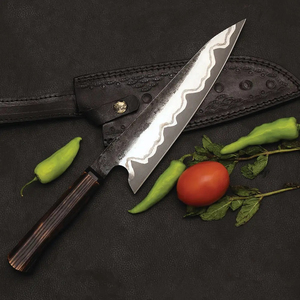 Burraq Ecommerce Custom Handmade Personalized Carbon Steel Chef <b>Knife</b> 8 Inch Blade 3.0mm Thick Smooth Surface Wood Handle Sheath - Product Image 1