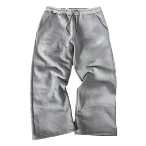 Pantalones Glory Custom 100% Algodón de Alto Gramaje, Estilo Vintage con Lavado Ácido, Dobladillo Deshilachado, Oversize, Estilo Apilado, Holgados, con Pedrería, Tipo Chándal - Product Image 1