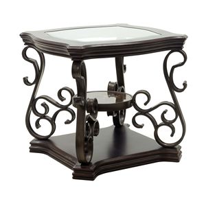 Consolle da 67 cm con piano in vetro e gambe in metallo verniciato a polvere, ripiano centrale in MDF e carta effetto marmo, tavolino da 61 cm di altezza - Product Image 6