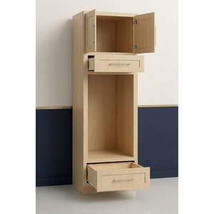 Private Label Melamine Oven Tall Cabinet 33x90x27 Inch Blond Oak Appliance <b>Tower</b> OEM Vietnam Manufacturer - Product Image 4