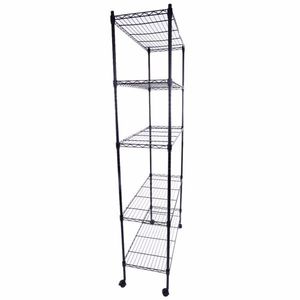 Black 165*90*35 5-Layer Plastic Coated Iron Shelf with 1.5\" Nylon Wheels Shelving Units - Product Image 6