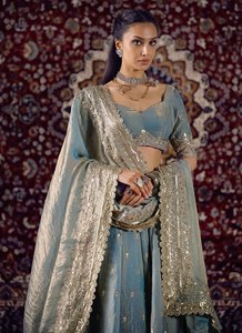 Conjunto de Lehenga Semisellado de Seda Fandy Premium con Bordado de Dori, Zari y Lentejuelas - Product Image 4