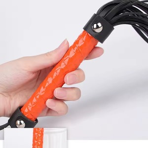 Fouet en cuir PU sur mesure pour l'entraînement des chevaux et le cosplay, avec pompon en cuir, fétiche BDSM - SPALL JP SPORTS SJS-HF-0037 - Product Image 6
