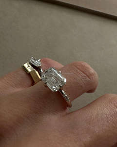 IGI/GIA Lab Grown Vintage 14K oro blanco boda/anillo de compromiso Unisex corte diamante para fiesta de aniversario regalo pera corte diamante - Product Image 4