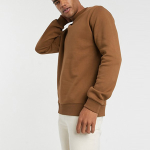 Sweat-shirt à col rond pour homme, marron, coupe classique, coton, molleton français, pull-over décontracté, vêtements d'automne - Product Image 4