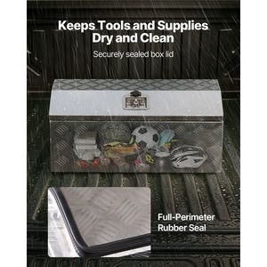 Cassetta Portautensili in Alluminio Resistente per Camion con Maniglia Laterale a Strisce, Serratura a T e Organizer per Chiavi - Product Image 5