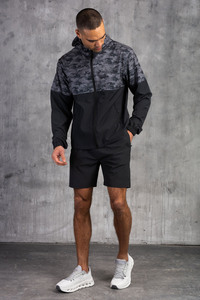 <b>Men's</b> Custom Lightweight Hooded Windbreaker <b>Set</b> with <b>Hoodie</b> <b>And</b> <b>Shorts</b> Outdoor Running Sportswear Casual Two Piece Tracksuit <b>Set</b> - Product Image 6