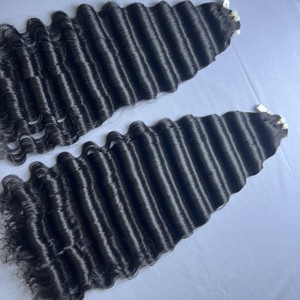 ผมดิบแบบลอนหนา8-40นิ้วผมต่อแบบไม่ใช้สารเคมีหนาสองชั้นไม่พันกันผมต่อแบบ100% - Product Image 4
