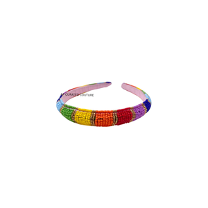 Customizable Handcrafted Glass Beaded Hoop Headband for Women Colorful Design <b>Party</b> Wear One Size Fits All Made customized hoop - Product Image 2