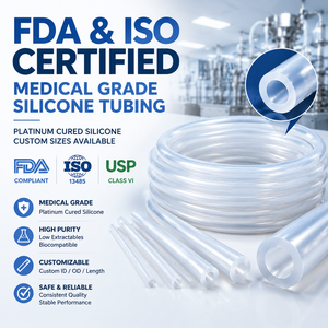 <span class=keywords><strong>Tubi</strong></span> in Silicone di Grado Medico Certificati FDA e ISO |   Tubo Flessibile Personalizzato in Platino Vulcanizzato per Dispositivi - Product Image 1