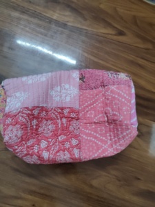 Pochette en écorce de maïs, pochette à maquillage durable, sac matelassé souple et portable, étui cosmétique léger, vente en gros - Product Image 1
